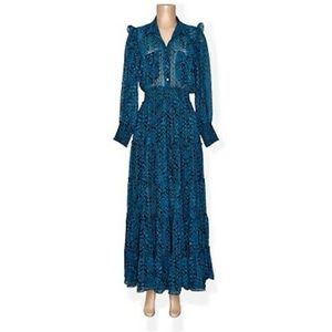 MISA LOS ANGELES Aydeniz Maxi Dress, Snake Teal, XS